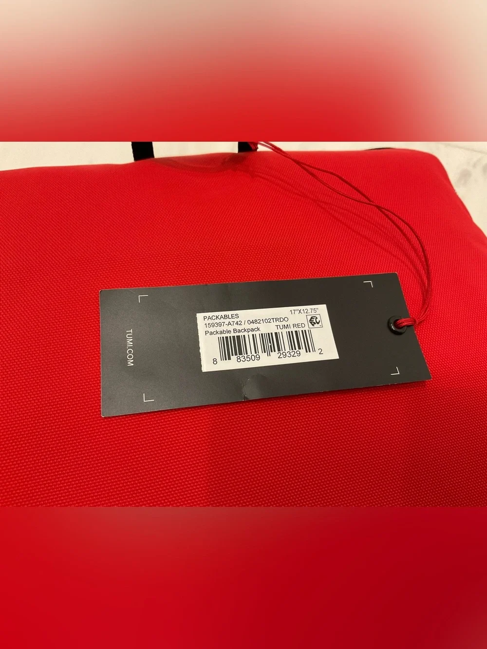 NEW TUMI Voyageur JUST IN CASE Packable 17.0” Backpack - TUMI RED